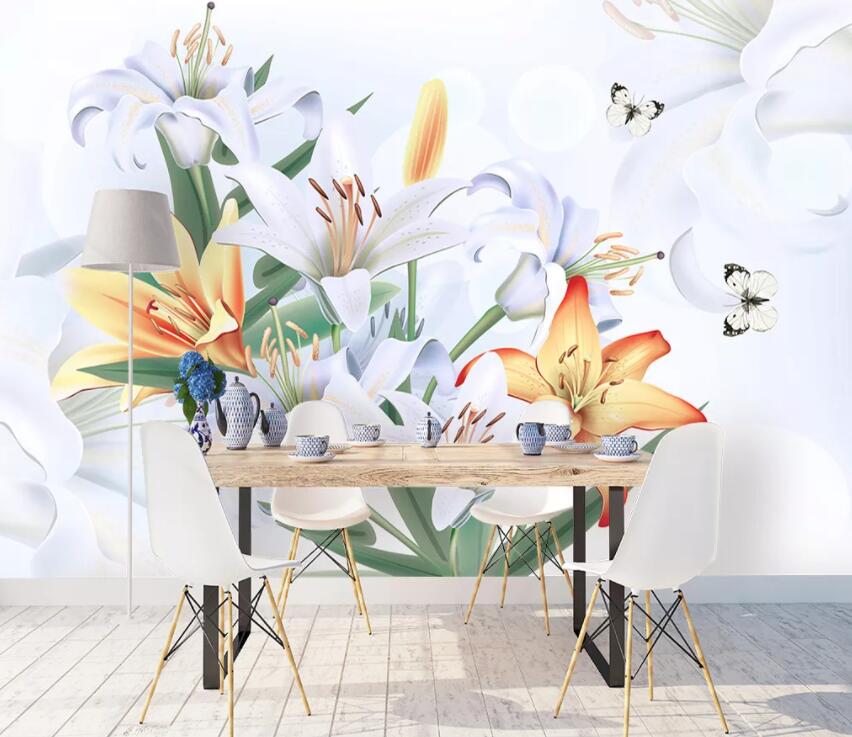 3D Colored Flowers 436 Wall Murals Wallpaper AJ Wallpaper 2 