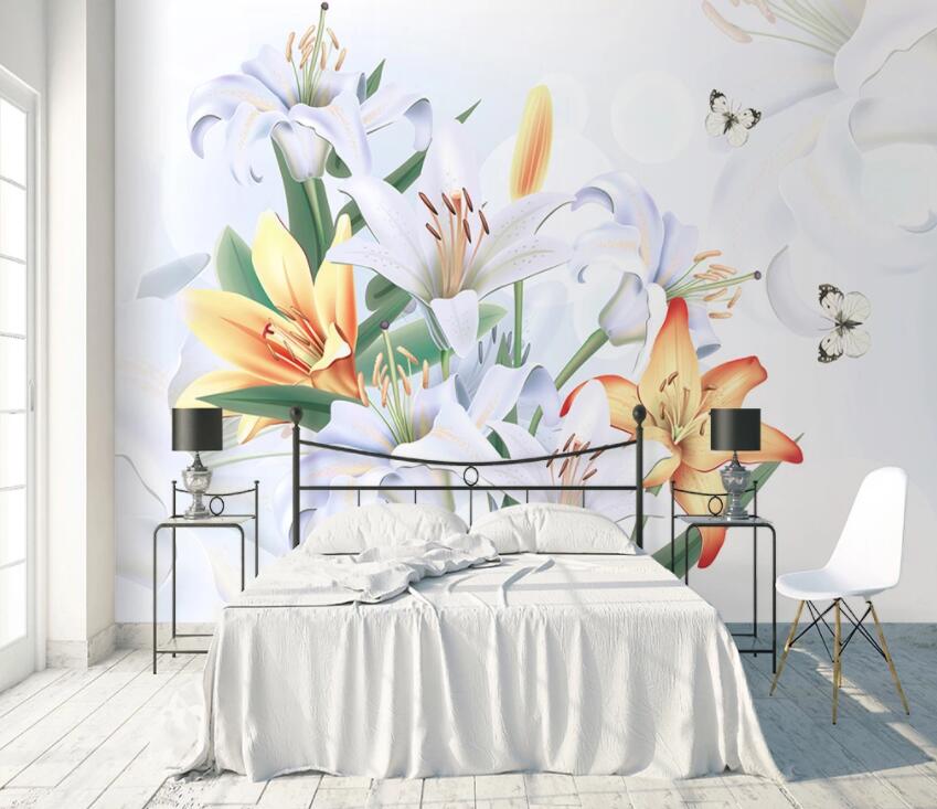 3D Colored Flowers 436 Wall Murals Wallpaper AJ Wallpaper 2 