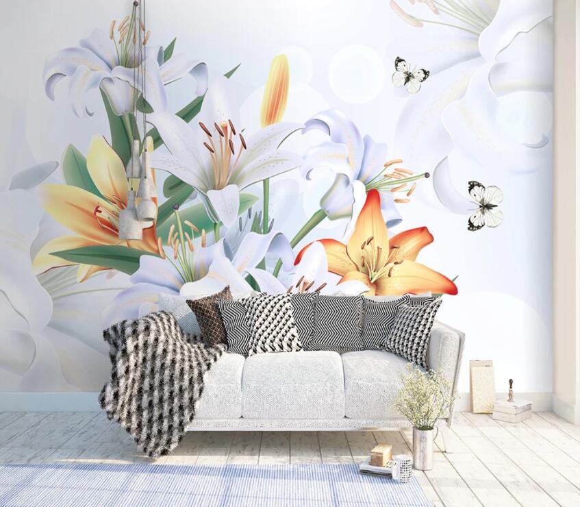 3D Colored Flowers 436 Wall Murals Wallpaper AJ Wallpaper 2 