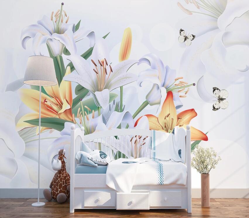 3D Colored Flowers 436 Wall Murals Wallpaper AJ Wallpaper 2 