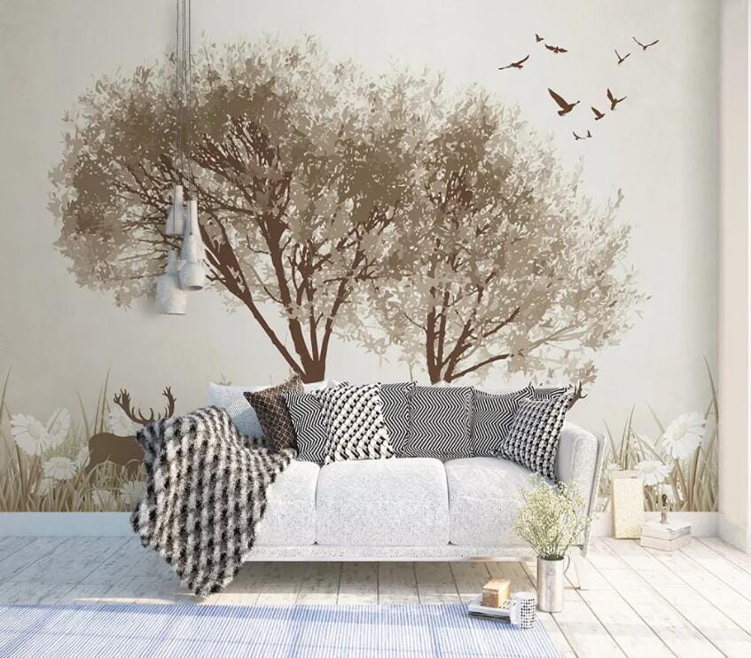 3D Tree Bird 1796 Wall Murals Wallpaper AJ Wallpaper 2 