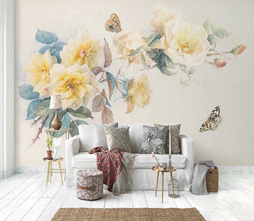 3D Colored Flowers 411 Wall Murals Wallpaper AJ Wallpaper 2 