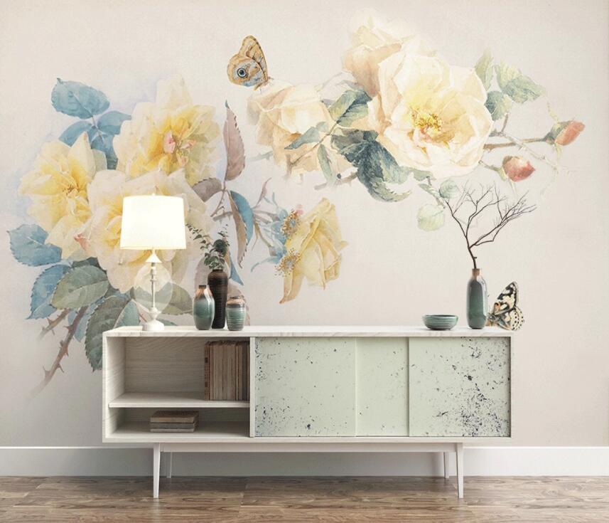 3D Colored Flowers 411 Wall Murals Wallpaper AJ Wallpaper 2 