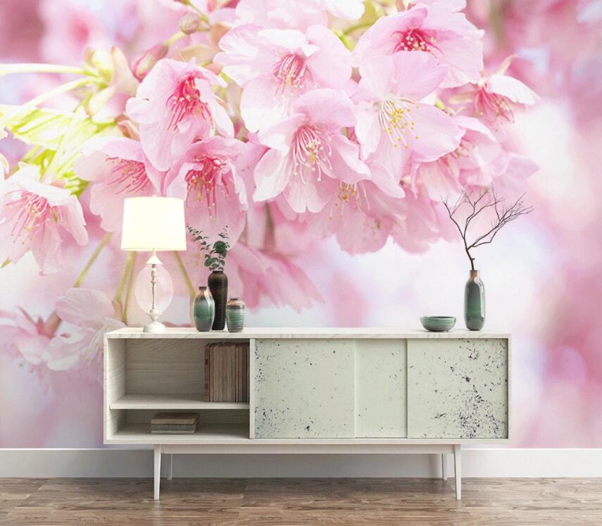 3D Pink Flowers 312 Wall Murals Wallpaper AJ Wallpaper 2 