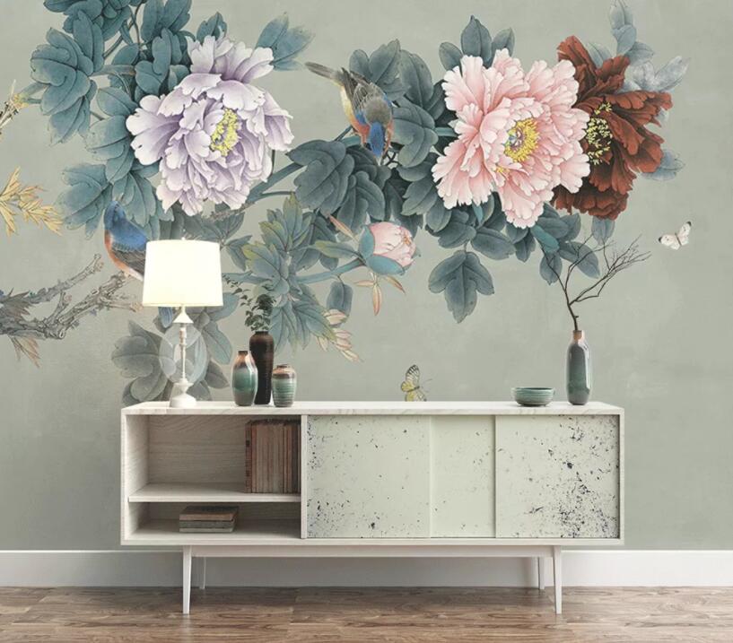 3D Colored Peony 299 Wall Murals Wallpaper AJ Wallpaper 2 
