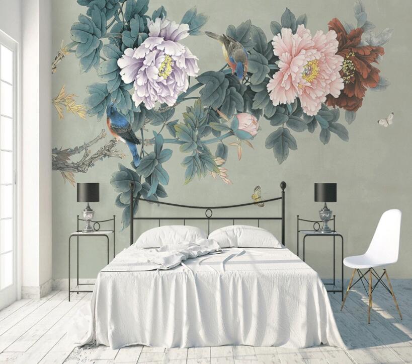 3D Colored Peony 299 Wall Murals Wallpaper AJ Wallpaper 2 