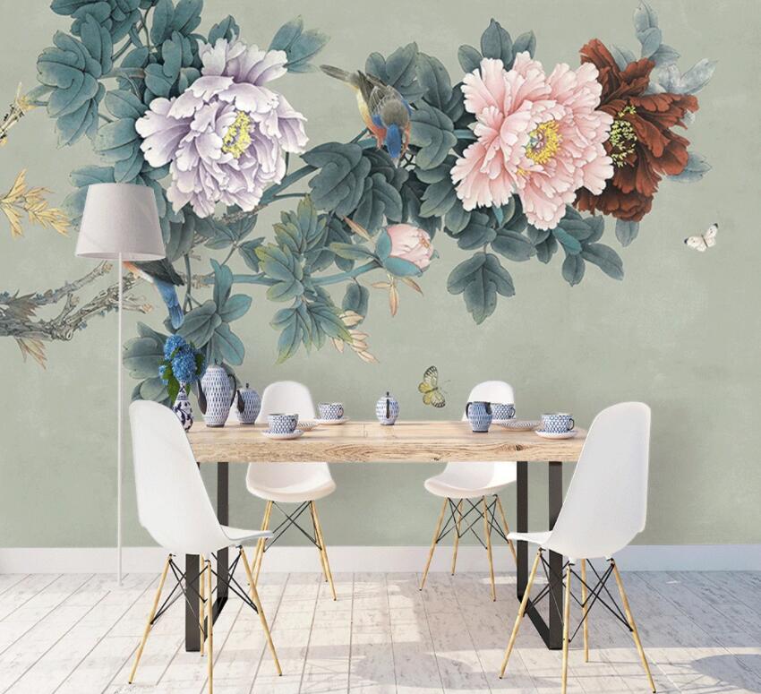 3D Colored Peony 299 Wall Murals Wallpaper AJ Wallpaper 2 