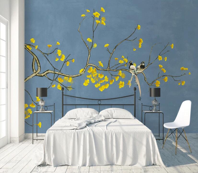 3D Yellow Flower 293 Wall Murals Wallpaper AJ Wallpaper 2 