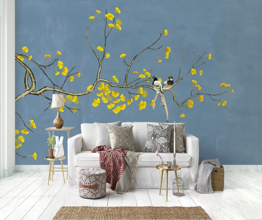 3D Yellow Flower 293 Wall Murals Wallpaper AJ Wallpaper 2 