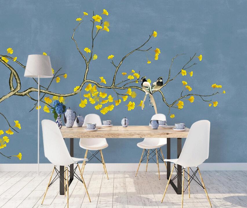 3D Yellow Flower 293 Wall Murals Wallpaper AJ Wallpaper 2 