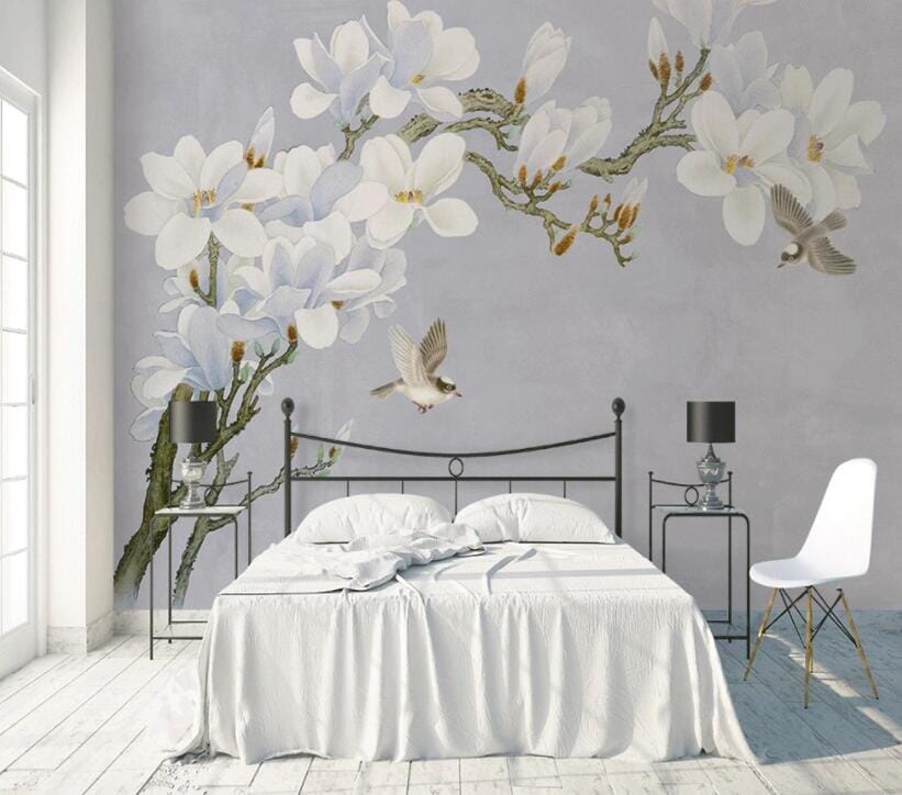 3D White Flowers 1677 Wall Murals Wallpaper AJ Wallpaper 2 