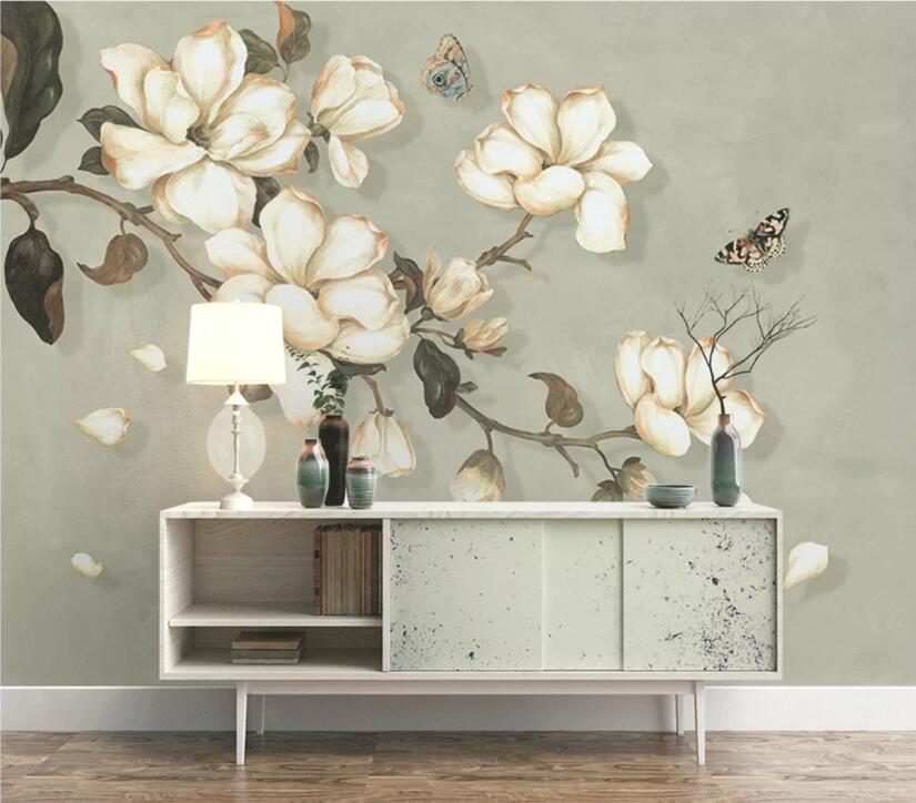3D Flower Butterfly 248 Wall Murals Wallpaper AJ Wallpaper 2 