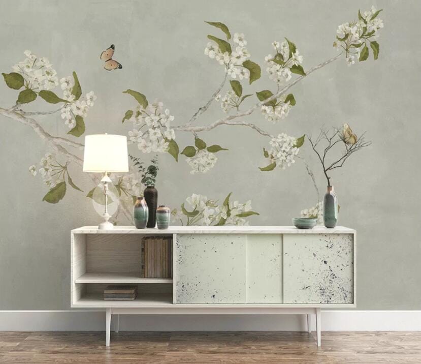 3D Flower Butterfly 1647 Wall Murals Wallpaper AJ Wallpaper 2 
