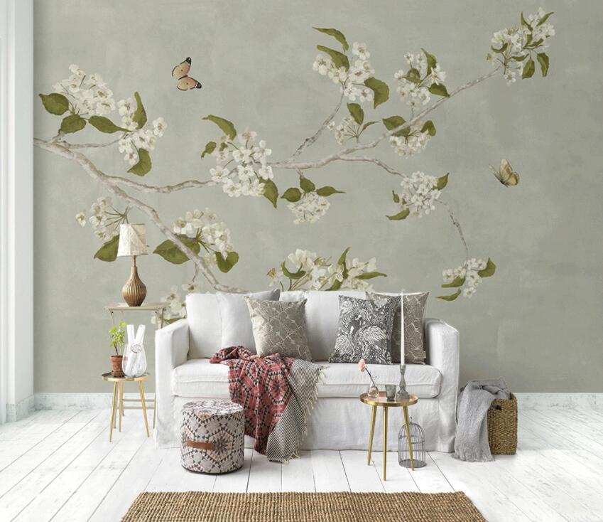 3D Flower Butterfly 247 Wall Murals Wallpaper AJ Wallpaper 2 
