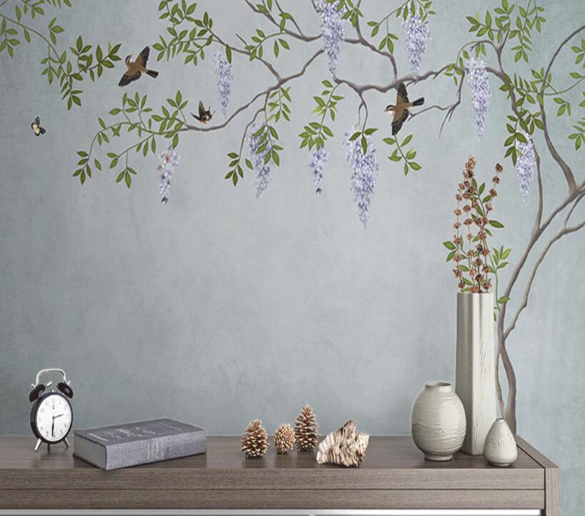3D Leaf Bird 207 Wall Murals Wallpaper AJ Wallpaper 2 