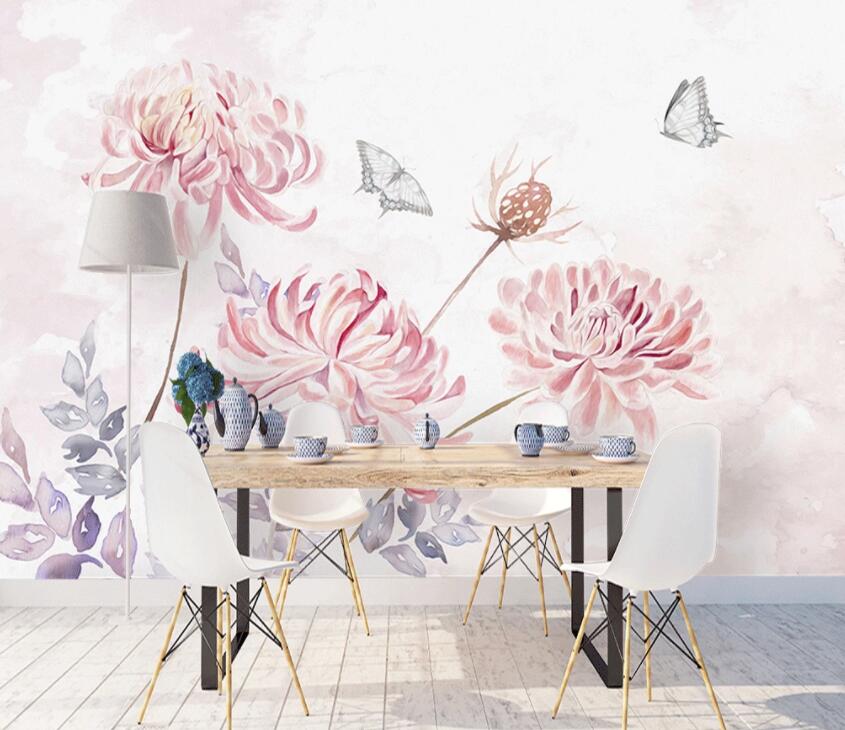 3D Pink Flowers 202 Wall Murals Wallpaper AJ Wallpaper 2 