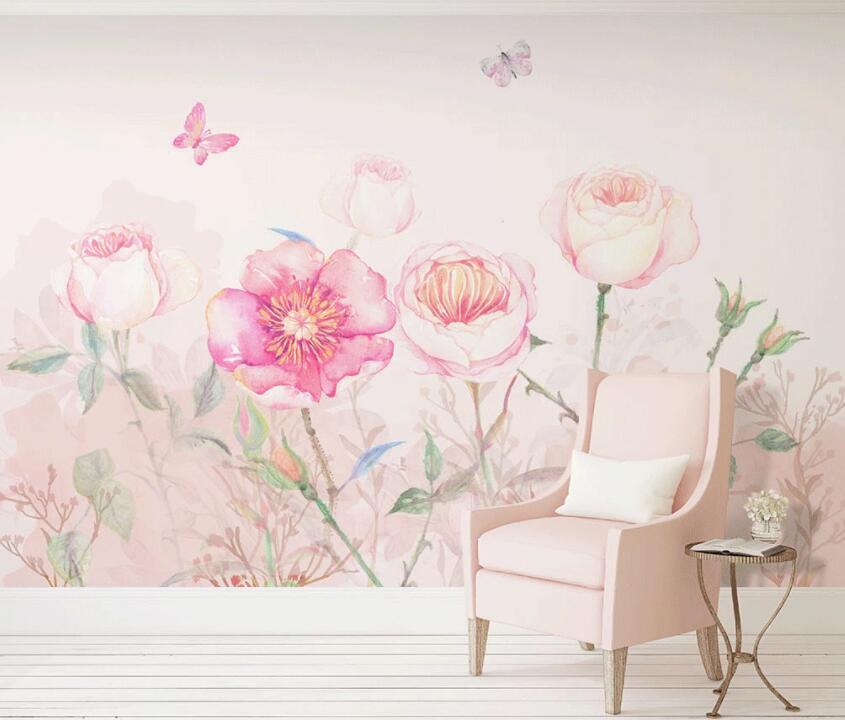 3D Flower Butterfly 157 Wall Murals Wallpaper AJ Wallpaper 2 