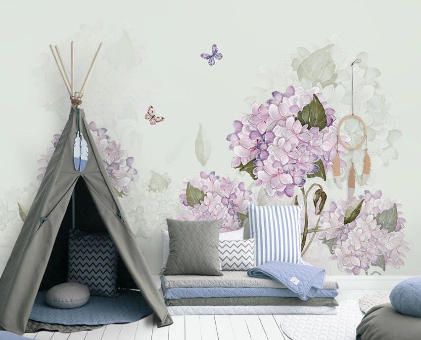 3D Flower Butterfly 154 Wall Murals Wallpaper AJ Wallpaper 2 