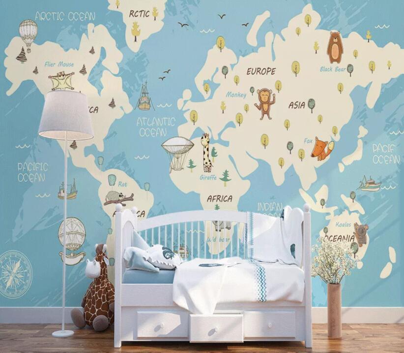 3D Animal Map 1528 Wall Murals Wallpaper AJ Wallpaper 2 