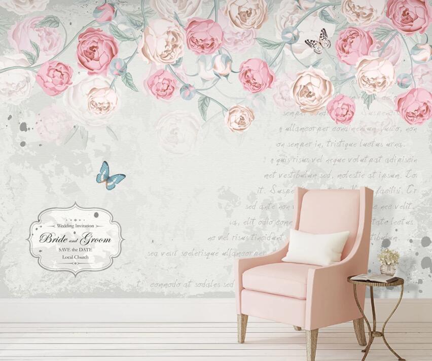 3D Pink Flowers 075 Wall Murals Wallpaper AJ Wallpaper 2 
