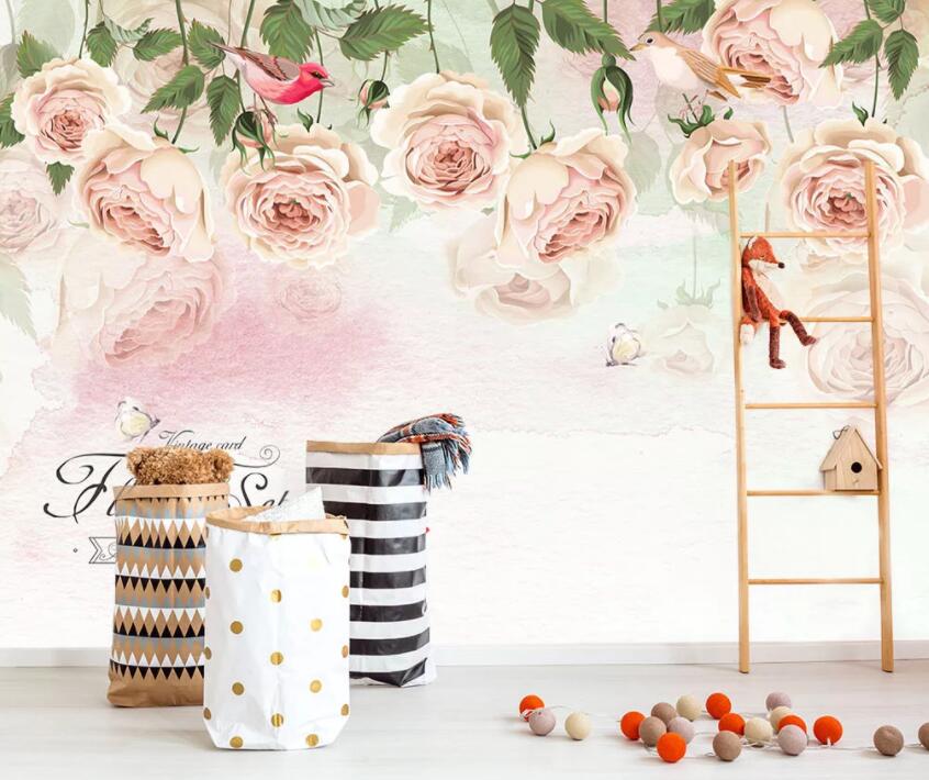 3D Pink Flowers 068 Wall Murals Wallpaper AJ Wallpaper 2 