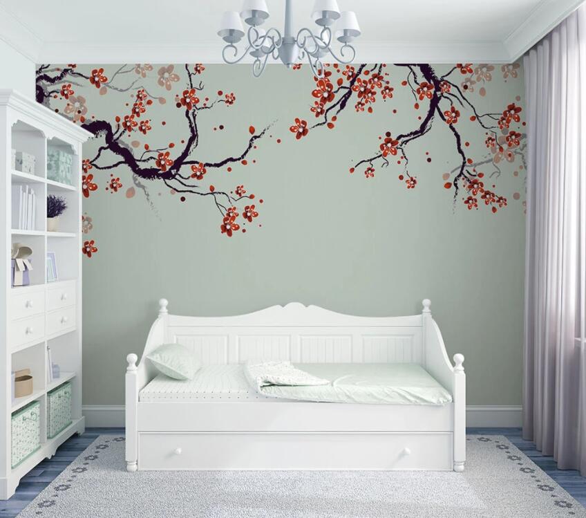 3D Red Plum 067 Wall Murals Wallpaper AJ Wallpaper 2 