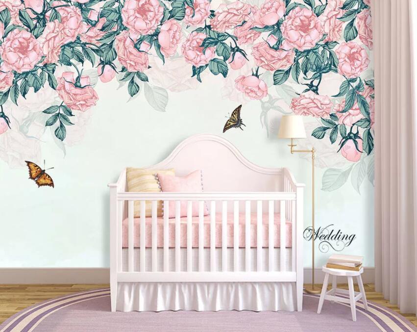 3D Flower Butterfly 063 Wall Murals Wallpaper AJ Wallpaper 2 