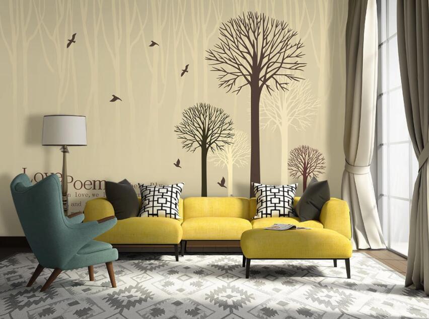 3D Bird Tree 035 Wall Murals Wallpaper AJ Wallpaper 2 