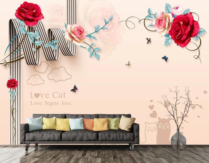 3D Red Rose 034 Wall Murals Wallpaper AJ Wallpaper 2 