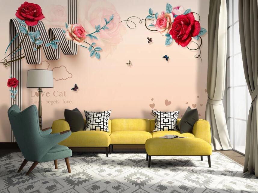 3D Red Rose 034 Wall Murals Wallpaper AJ Wallpaper 2 