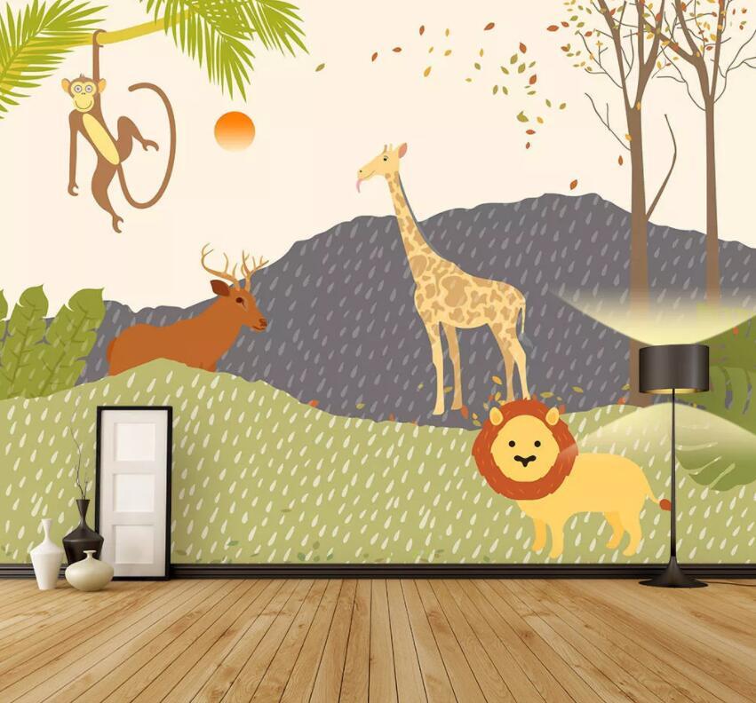 3D Animal Park 025 Wall Murals Wallpaper AJ Wallpaper 2 