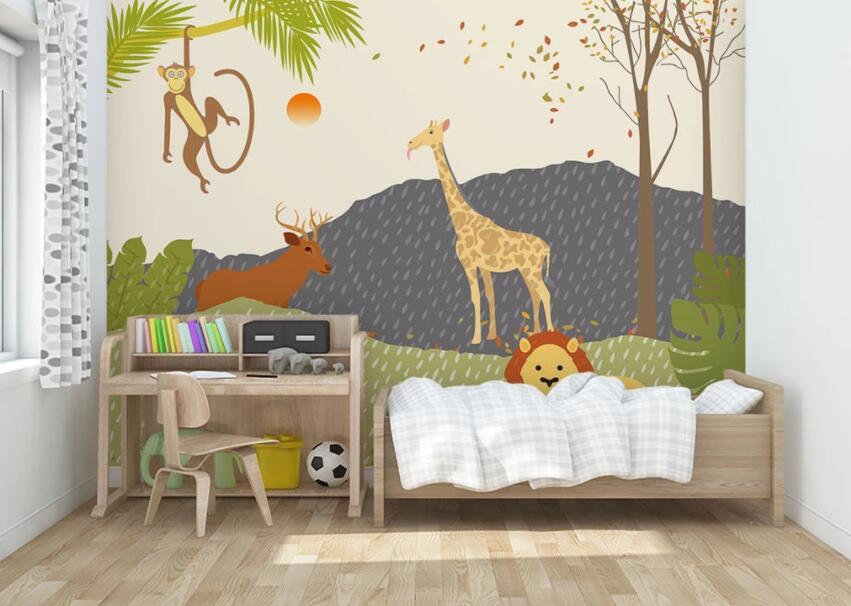 3D Animal Park 025 Wall Murals Wallpaper AJ Wallpaper 2 