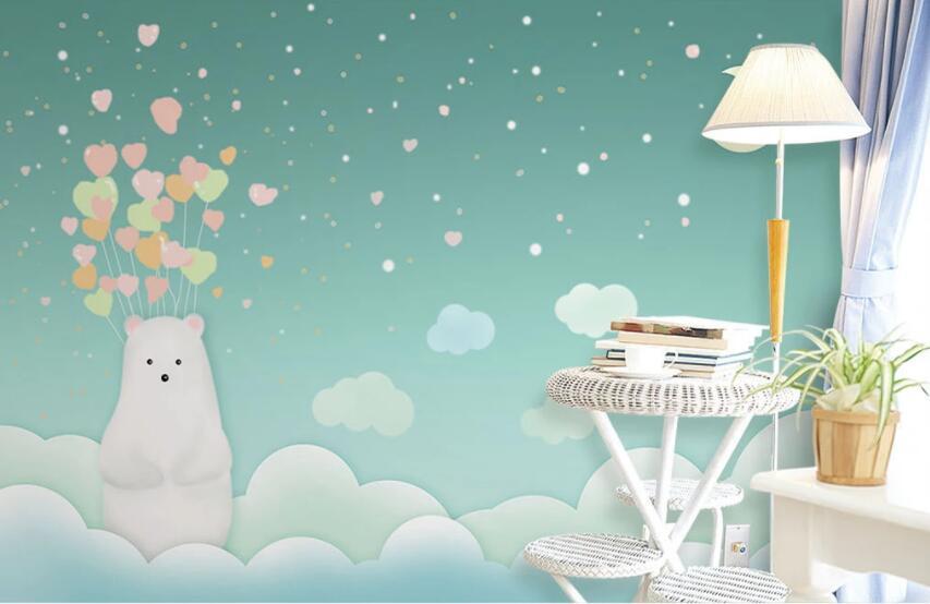 3D Bear Moon 015 Wall Murals Wallpaper AJ Wallpaper 2 