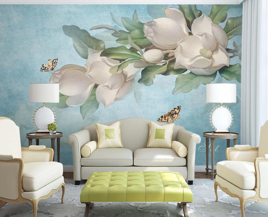 3D Flower Butterfly 009 Wall Murals Wallpaper AJ Wallpaper 2 