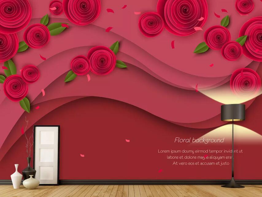 3D Red Rose 004 Wall Murals Wallpaper AJ Wallpaper 2 