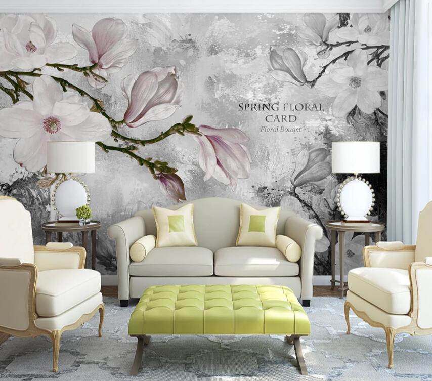 3D White Flowers 003 Wall Murals Wallpaper AJ Wallpaper 2 