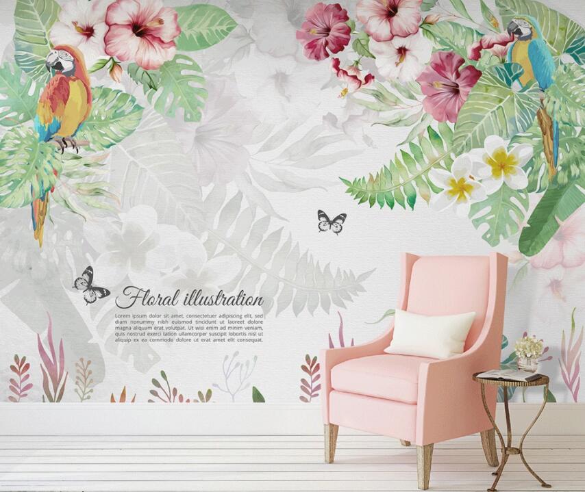 3D Flowers And Leaves 1469 Wall Murals Wallpaper AJ Wallpaper 2 