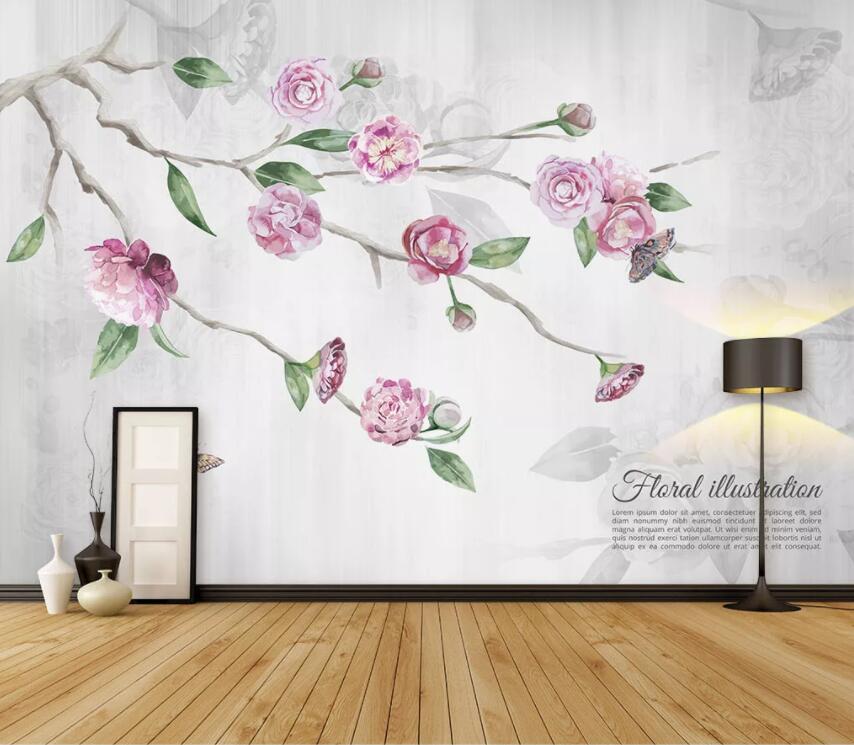 3D Pink Flowers 1464 Wall Murals Wallpaper AJ Wallpaper 2 