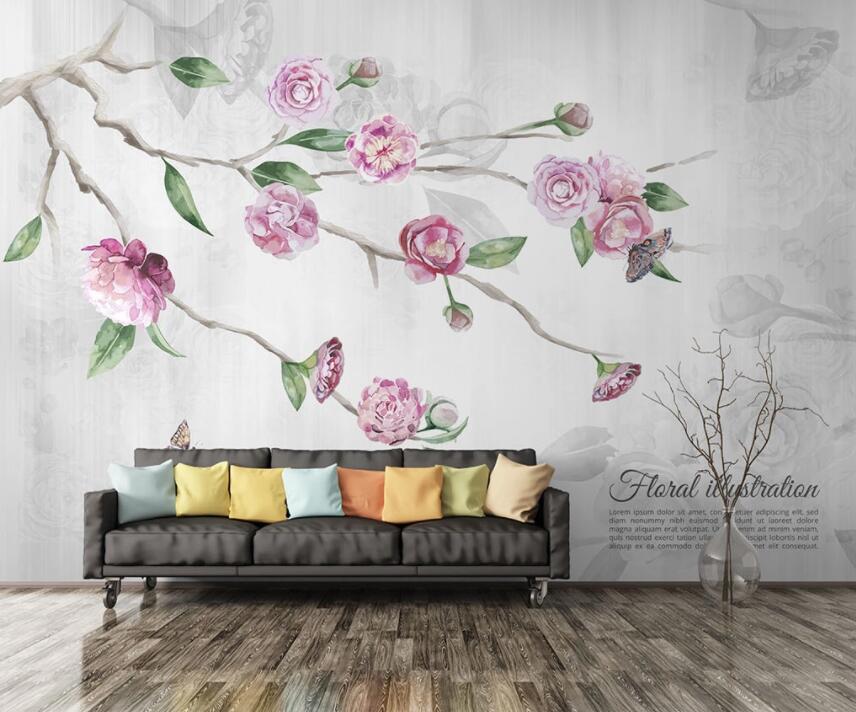 3D Pink Flowers 1464 Wall Murals Wallpaper AJ Wallpaper 2 