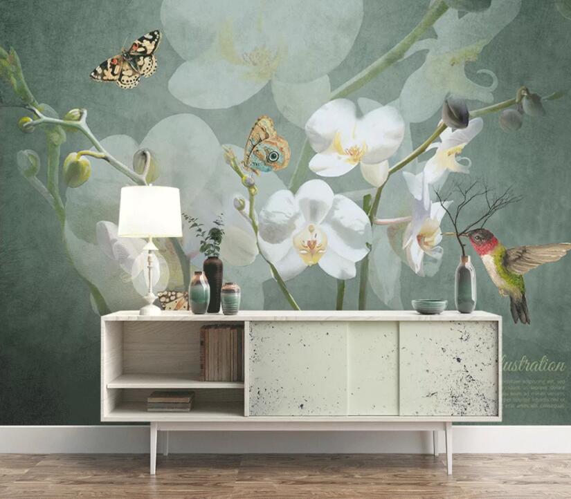 3D Flower Butterfly 1438 Wall Murals Wallpaper AJ Wallpaper 2 
