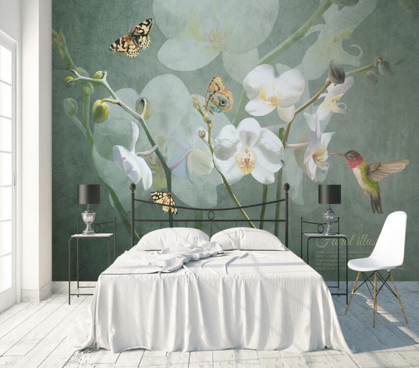 3D Flower Butterfly 1438 Wall Murals Wallpaper AJ Wallpaper 2 