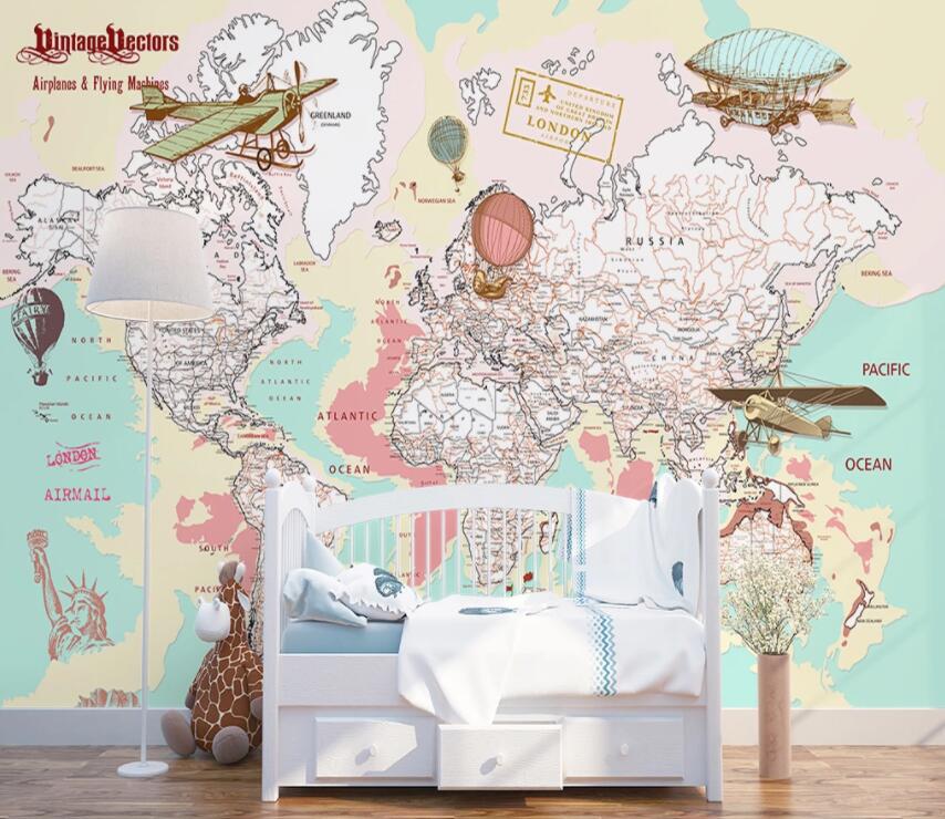 3D Pink Map 1436 Wall Murals Wallpaper AJ Wallpaper 2 