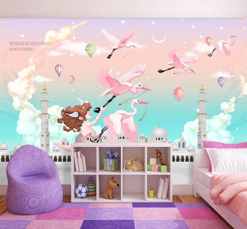 3D Pink Bird 1406 Wall Murals Wallpaper AJ Wallpaper 2 