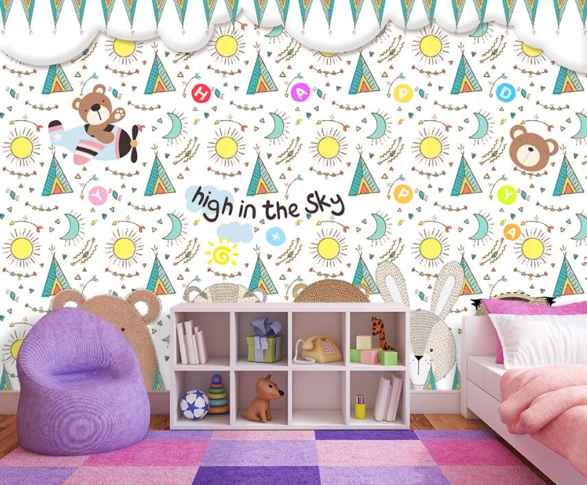 3D Cute Bear 1389 Wall Murals Wallpaper AJ Wallpaper 2 