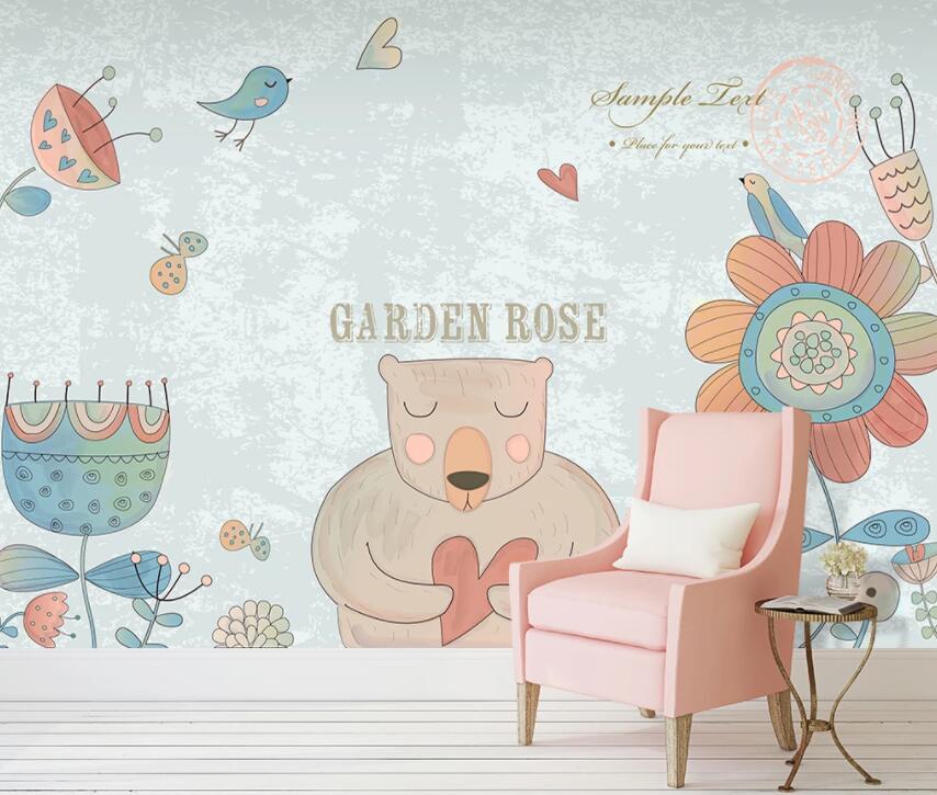 3D Cute Bear 1401 Wall Murals Wallpaper AJ Wallpaper 2 
