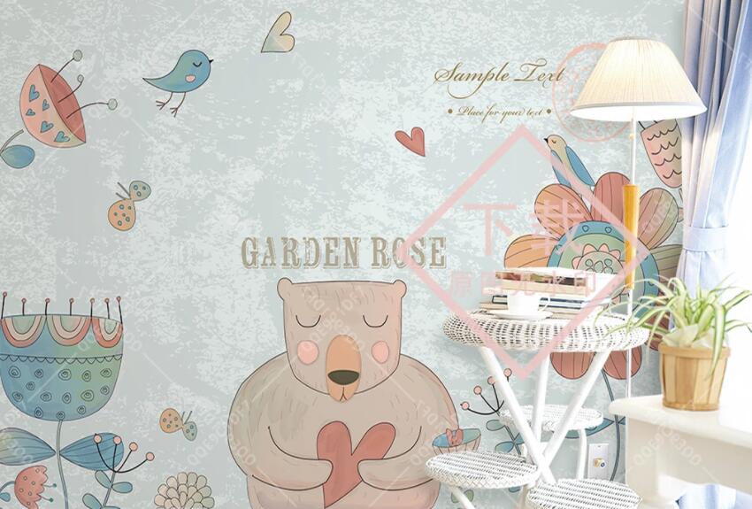 3D Cute Bear 1401 Wall Murals Wallpaper AJ Wallpaper 2 