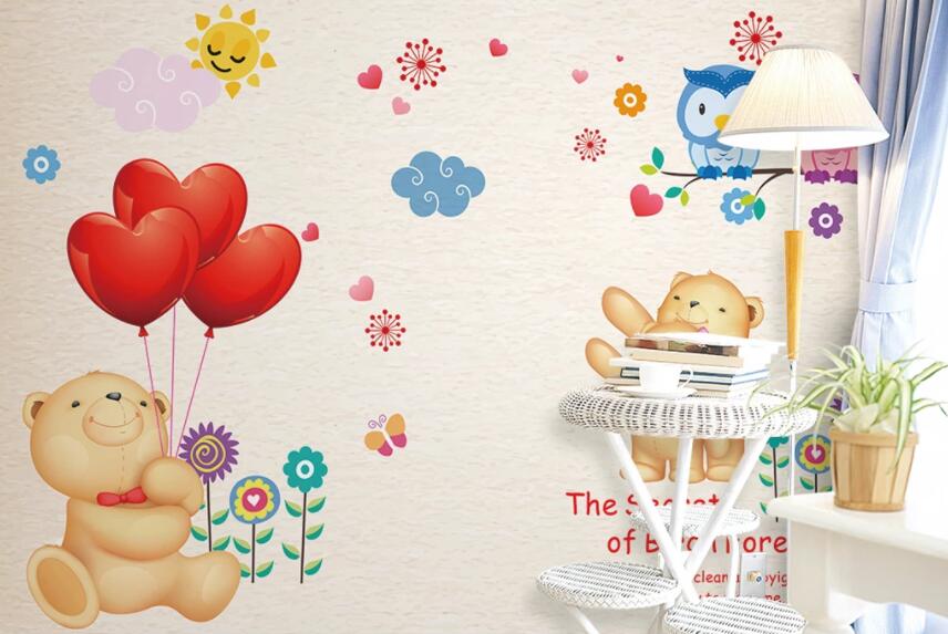 3D Cute Bear 1394 Wall Murals Wallpaper AJ Wallpaper 2 