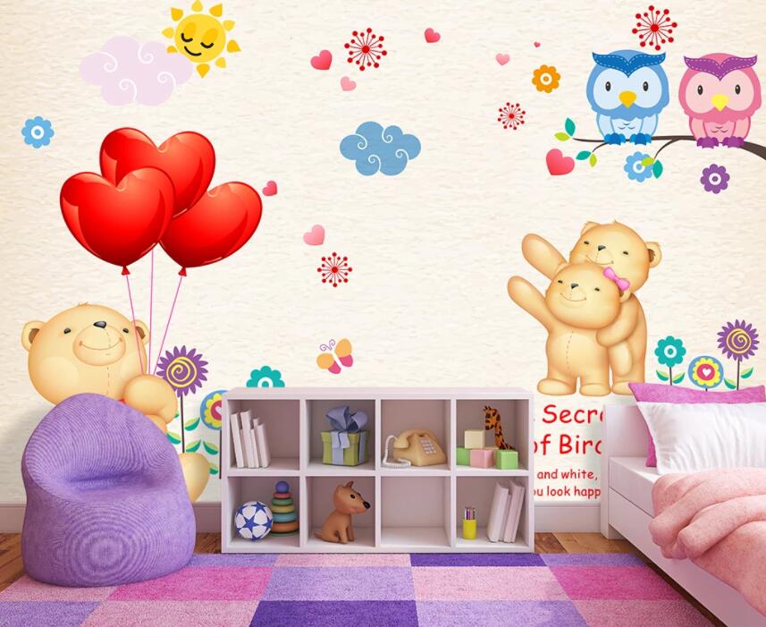 3D Cute Bear 1394 Wall Murals Wallpaper AJ Wallpaper 2 