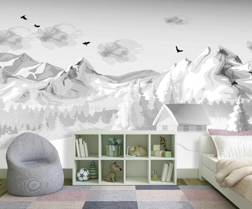 3D Snow Mountain 1391 Wall Murals Wallpaper AJ Wallpaper 2 