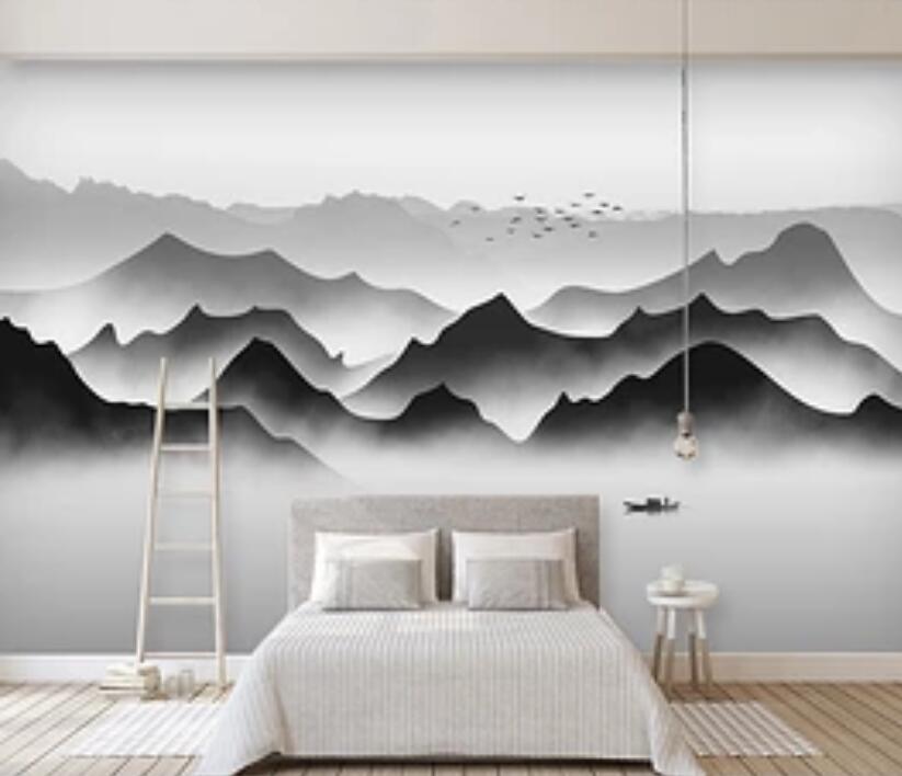 3D Misty Valley 2026 Wall Murals Wallpaper AJ Wallpaper 2 